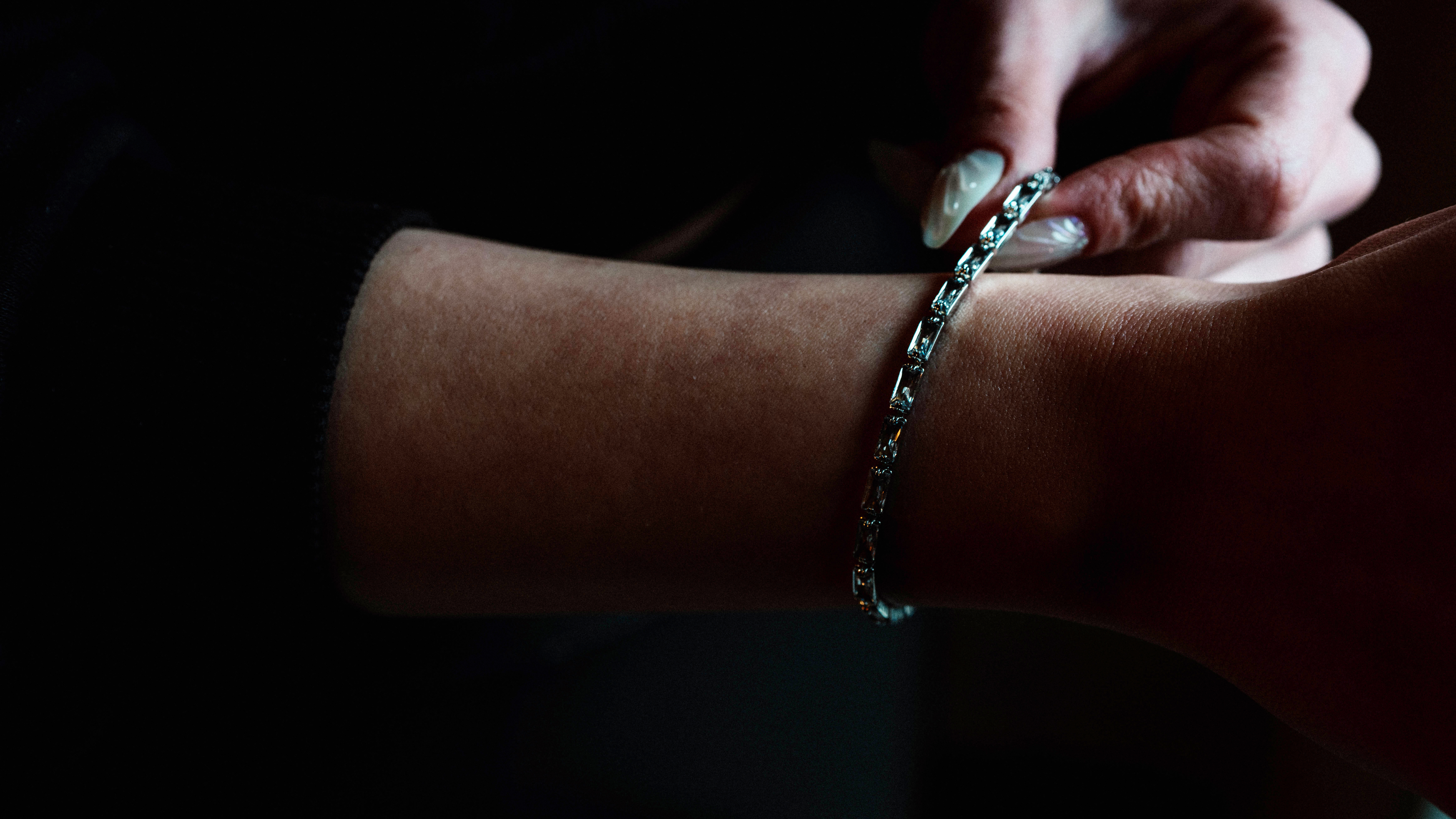 Beyaz Dikdörtgen Baget Bileklik